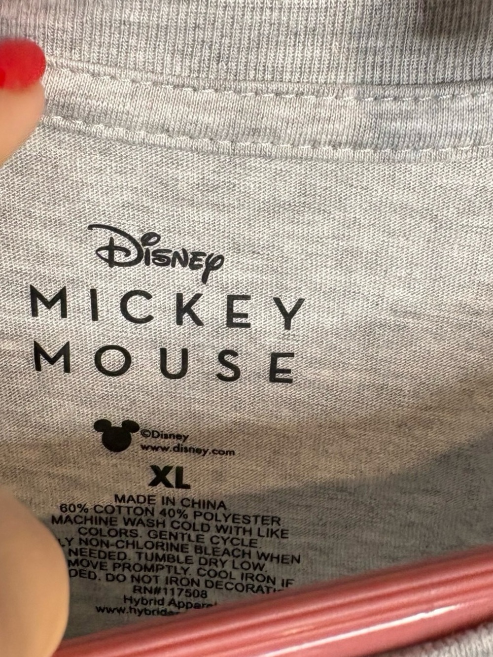 Disney Gray Mickey Mouse Logo Tee with Black Print - Picture 3 of 4